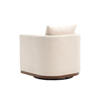 GDFStudio - Fauteuil baril pivotant Harper en chenille avec base en métal robuste et design ergonomique