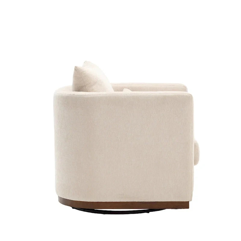 GDFStudio - Fauteuil baril pivotant Harper en chenille avec base en métal robuste et design ergonomique