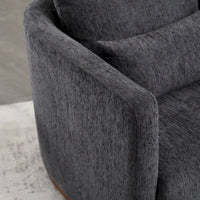 GDFStudio - Fauteuil baril pivotant Harper en chenille avec base en métal robuste et design ergonomique