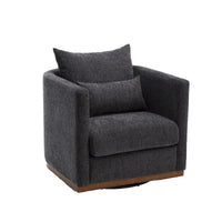 GDFStudio - Fauteuil baril pivotant Harper en chenille avec base en métal robuste et design ergonomique