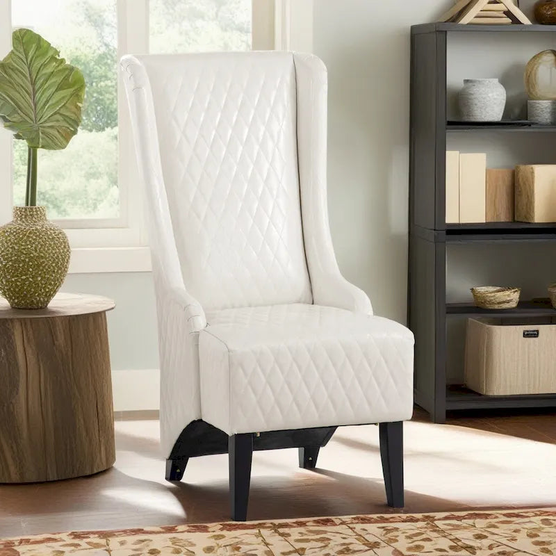 Christopher Knight Home - Fauteuil à oreilles haut de dossier en velours Evelyn avec pieds en bois