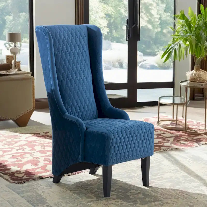 Christopher Knight Home - Fauteuil à oreilles haut de dossier en velours Evelyn avec pieds en bois