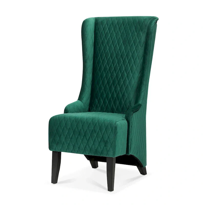 Christopher Knight Home - Fauteuil à oreilles haut de dossier en velours Evelyn avec pieds en bois