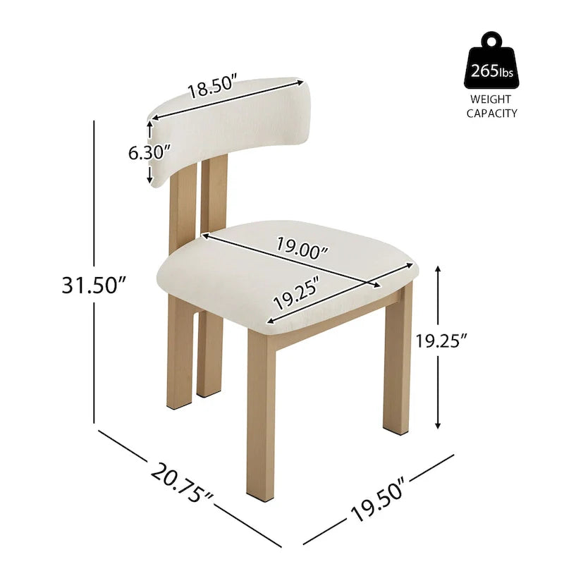 Chaises de salle à manger rembourrées Astura, structure en fer, lot de 2 par Christopher Knight Home