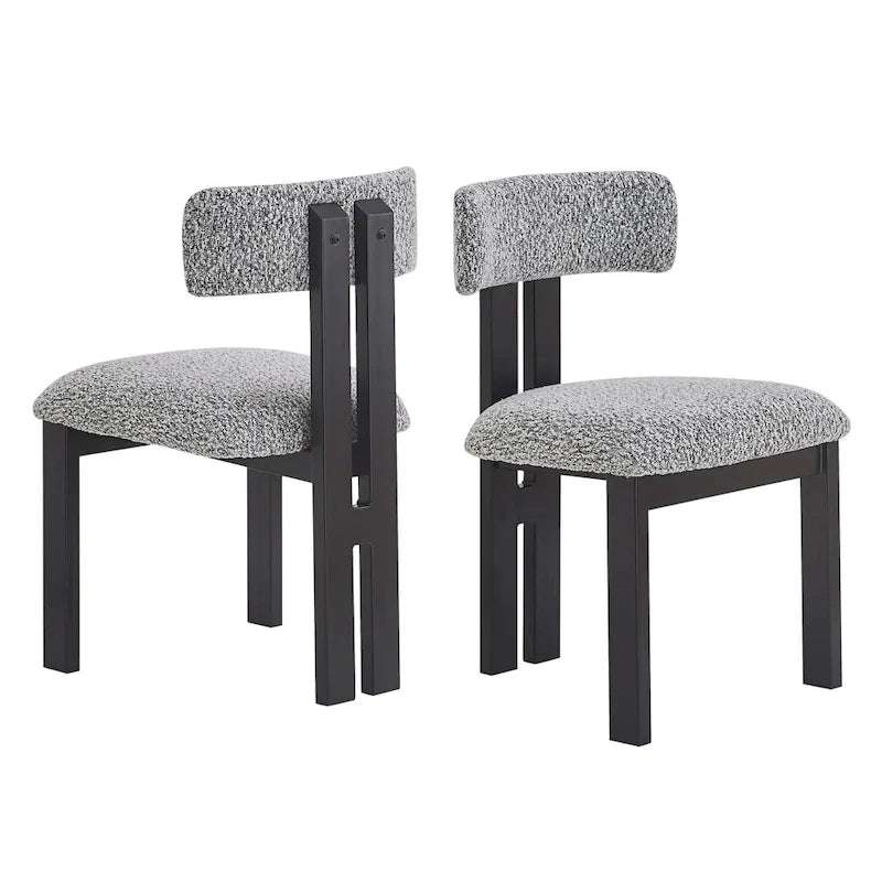 Chaises de salle à manger rembourrées Astura, structure en fer, lot de 2 par Christopher Knight Home