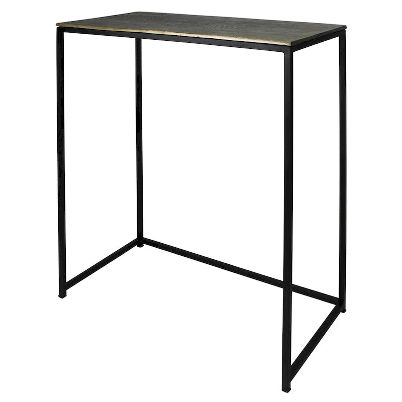 HomeRoots, ensemble de trois tables gigognes en laiton, aluminium noir et fer – 11,5' X 26' X 21