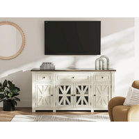 Meuble TV Signature Design by Ashley Bolanburg blanc/gris 73 pour téléviseurs jusqu'à 83 po - 72,5 L x 20,25 P x 36,13 H