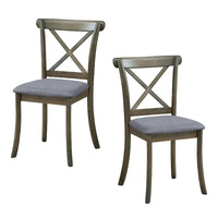 Chaises de salle à manger en bois à dossier en X lot de 2