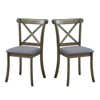Chaises de salle à manger en bois à dossier en X lot de 2