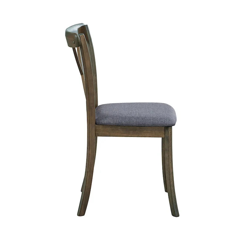 Chaises de salle à manger en bois à dossier en X lot de 2