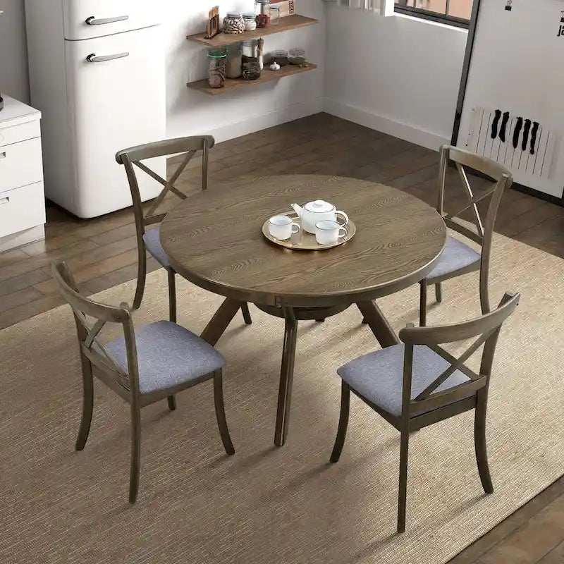 Chaises de salle à manger en bois à dossier en X lot de 2