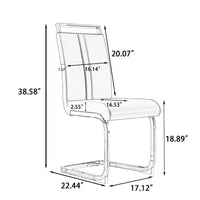 Chaise de salle à manger à dossier haut rembourrée en cuir PU avec pieds en métal (lot de 4)