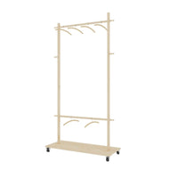 Portant à vêtements simple avec tringle unique autoportante, design multifonctionnel, pieds antidérapants réglables, pour chambre à coucher, noir