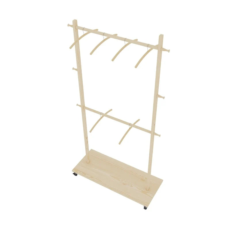 Portant à vêtements simple avec tringle unique autoportante, design multifonctionnel, pieds antidérapants réglables, pour chambre à coucher, noir