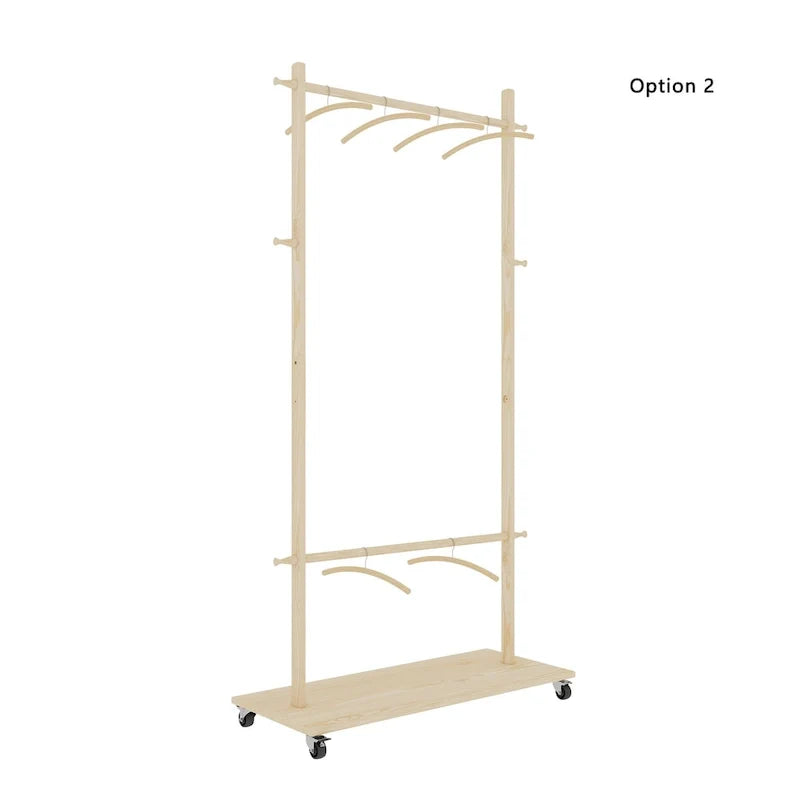 Portant à vêtements simple avec tringle unique autoportante, design multifonctionnel, pieds antidérapants réglables, pour chambre à coucher, noir