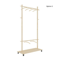 Portant à vêtements simple avec tringle unique autoportante, design multifonctionnel, pieds antidérapants réglables, pour chambre à coucher, noir