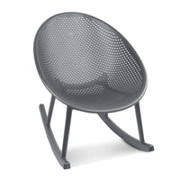Chaise longue à bascule mid-century moderne en plastique avec pieds en plastique et assise perforée respirante en forme d'œuf pour usage intérieur/extérieur
