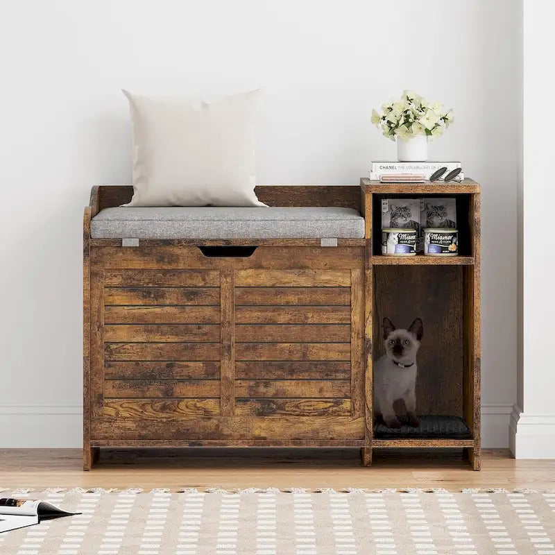 Bac à litière pour chat avec coussin