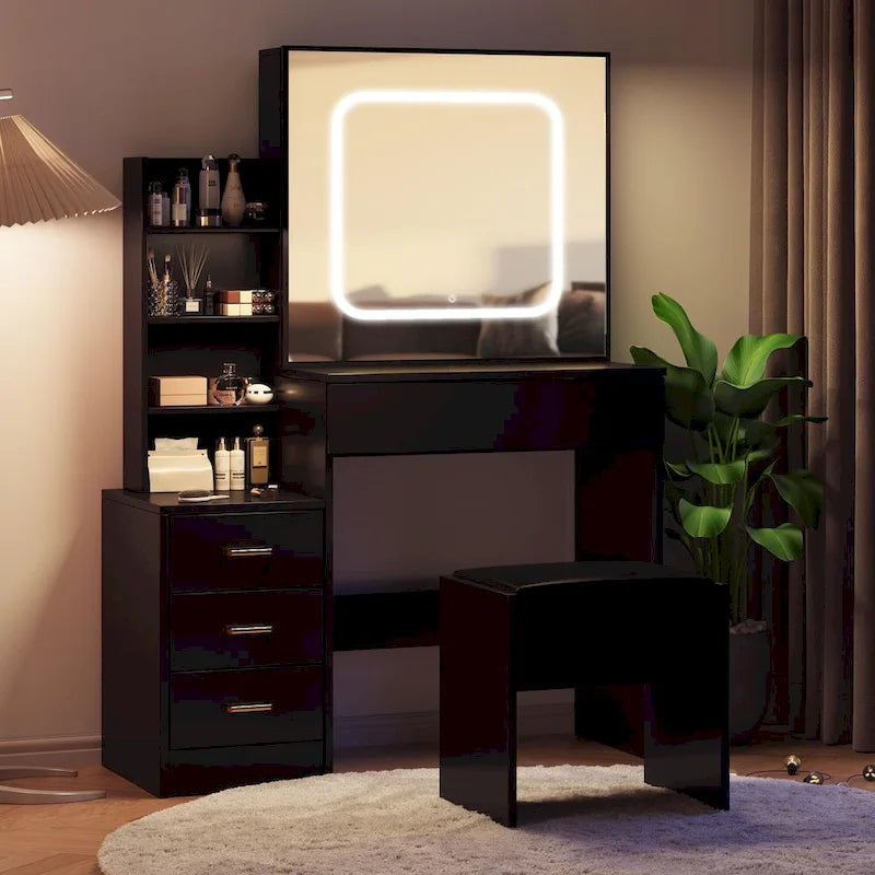 Coiffeuse avec Miroir et Lumières LED