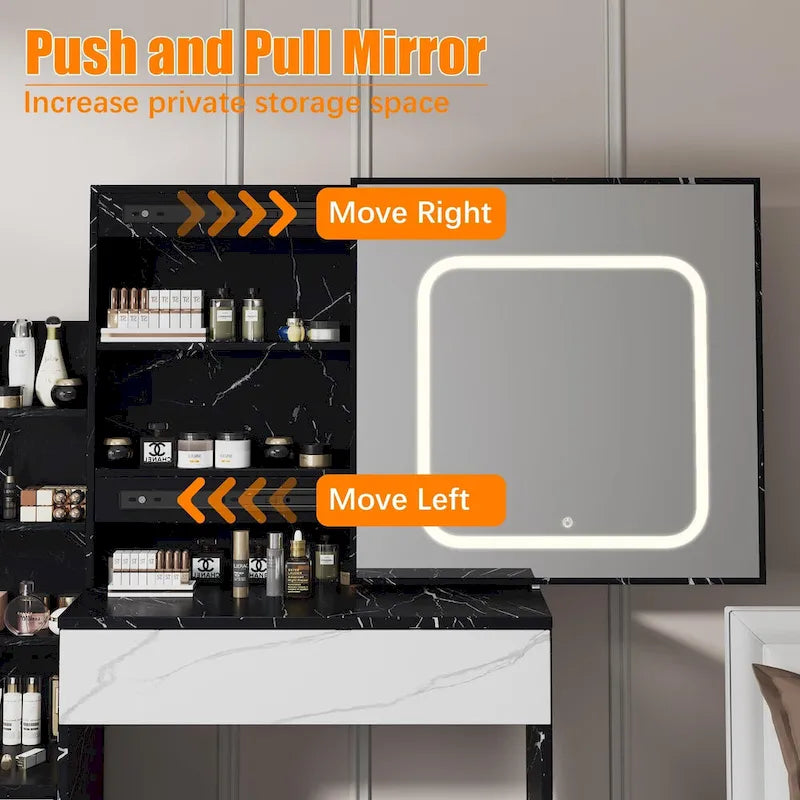 Coiffeuse avec Miroir et Lumières LED