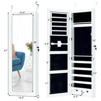 Costway Armoire à bijoux murale avec miroir et lumières LED