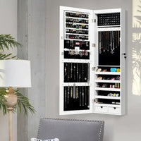 Costway Armoire à bijoux murale avec miroir et lumières LED