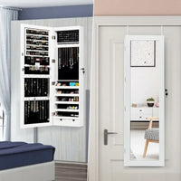 Costway Armoire à bijoux murale avec miroir et lumières LED