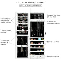 Costway Armoire à bijoux murale avec miroir et lumières LED