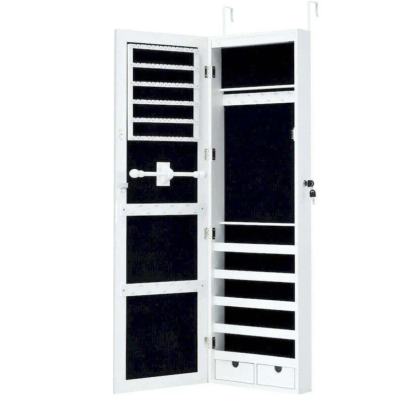 Costway Armoire à bijoux murale avec miroir et lumières LED