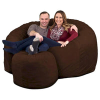 Pouf et repose-pieds Ultimate Sack 6 pieds, chaise longue surdimensionnée, daim marron