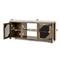 Meuble TV Costway pour téléviseurs jusqu'à 65 pouces avec structure en acier - 58 x 15,5 x 24