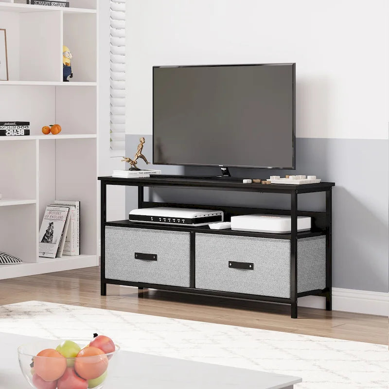 Meuble TV et Commode Multifonction pour Chambre à Coucher avec 2 Tiroirs - 106,7 cm