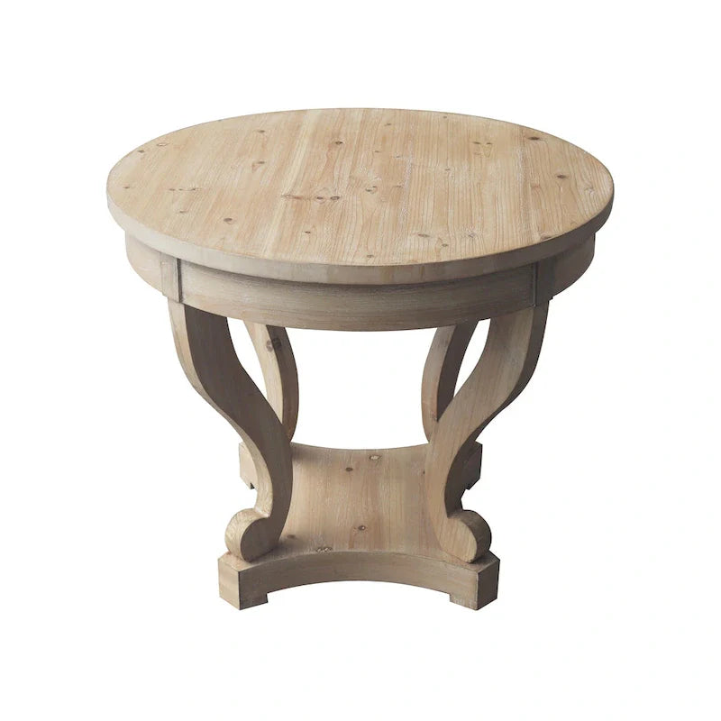 Table de salle à manger ronde de petite taille, table d'appoint, table basse de style ferme à pieds incurvés