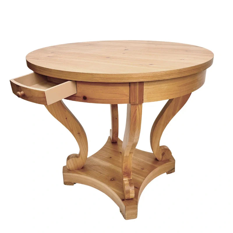 Table de salle à manger ronde de petite taille, table d'appoint, table basse de style ferme à pieds incurvés