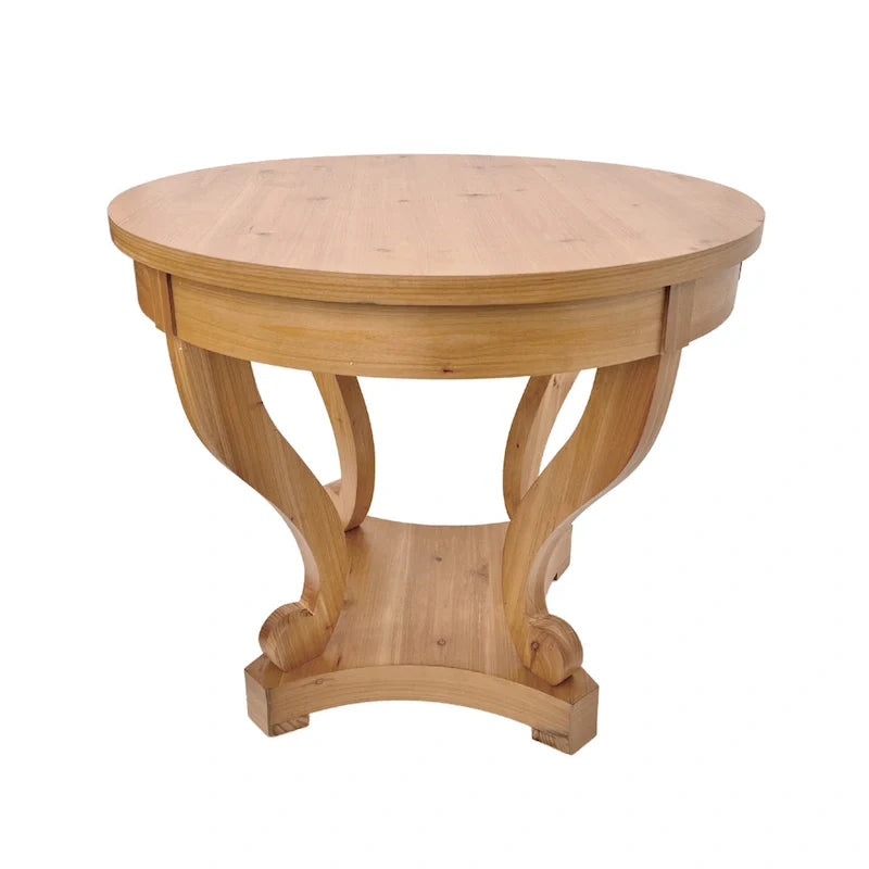 Table de salle à manger ronde de petite taille, table d'appoint, table basse de style ferme à pieds incurvés