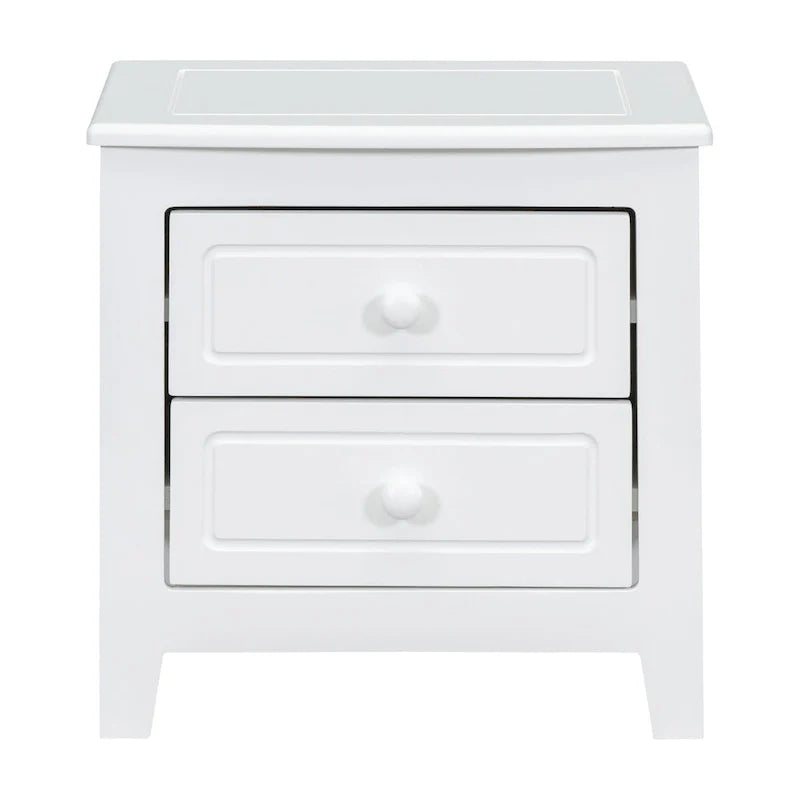 Table de chevet à 2 tiroirs Roomfitters pour chambre à coucher, table de chevet rétro de style milieu de siècle avec design classique