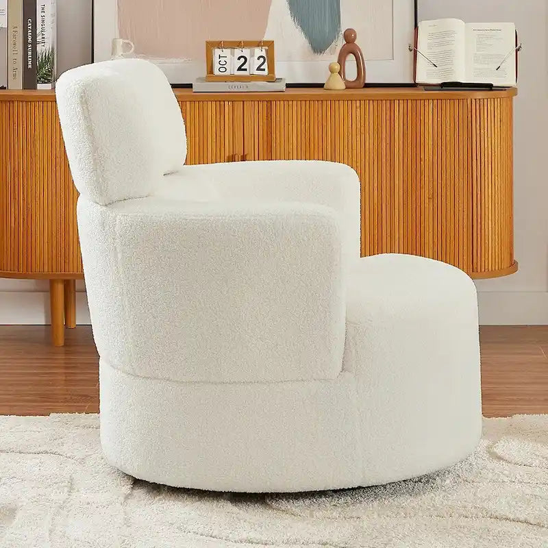 Fauteuil baril d'appoint pivotant à 360° en tissu