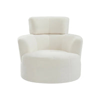 Fauteuil baril d'appoint pivotant à 360° en tissu