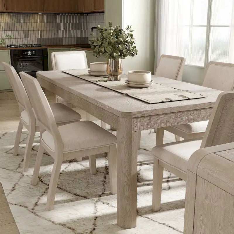 Ensemble de salle à manger 7 pièces moderne Billet en bois de chêne naturel Furniture of America