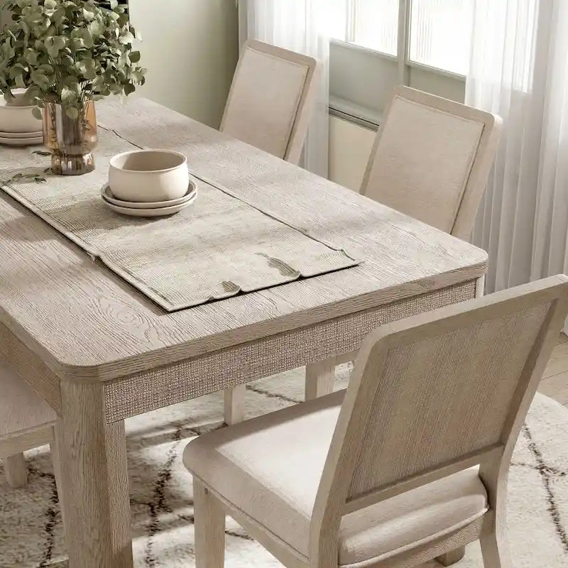 Ensemble de salle à manger 7 pièces moderne Billet en bois de chêne naturel Furniture of America