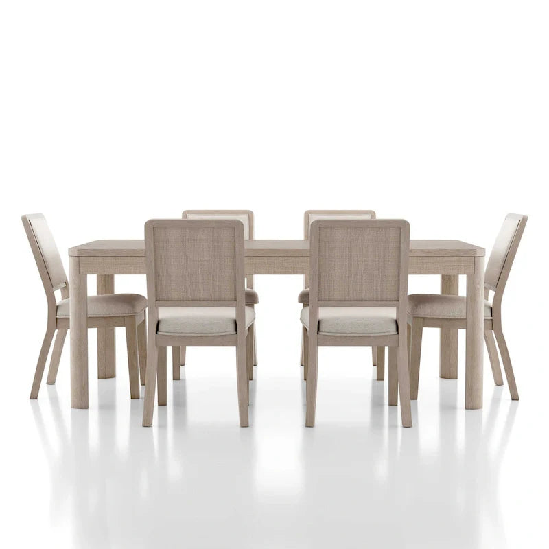 Ensemble de salle à manger 7 pièces moderne Billet en bois de chêne naturel Furniture of America