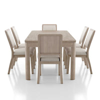 Ensemble de salle à manger 7 pièces moderne Billet en bois de chêne naturel Furniture of America