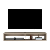 Meuble TV mural moderne 59 Meuble TV flottant avec étagères et gestion des câbles - 10.4H x 59.1W x 12.6D