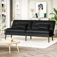 Canapé-lit convertible Grondin, dossier réglable sur 5 positions avec 2 oreillers, méridienne inclinable de style moderne