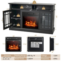 Meuble TV Gymax 48 po avec console, meuble TV avec cheminée - 48 x 16 x 30 po