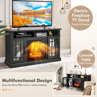 Meuble TV Gymax 48 po avec console, meuble TV avec cheminée - 48 x 16 x 30 po