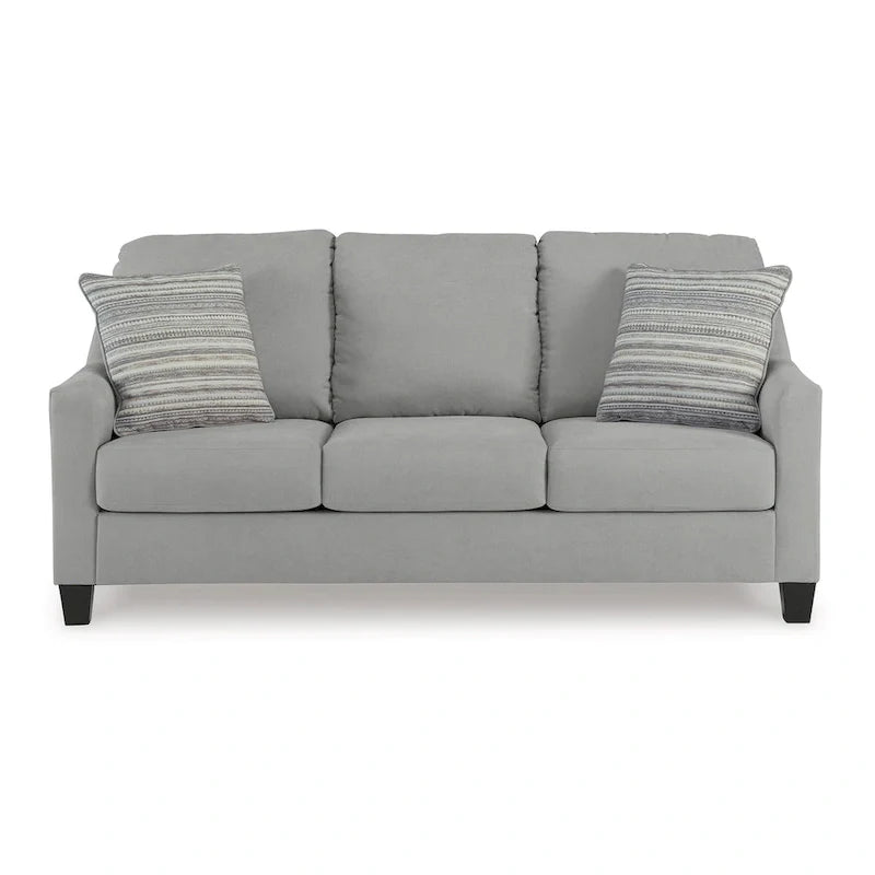 Canapé-lit Lebo Queen Size, gris, matelas pliant en mousse à mémoire de forme