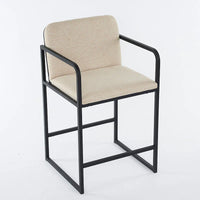 Lot de 2 tabourets de bar à hauteur de comptoir, modernes et rembourrés, avec accoudoirs, structure en métal et assise rembourrée