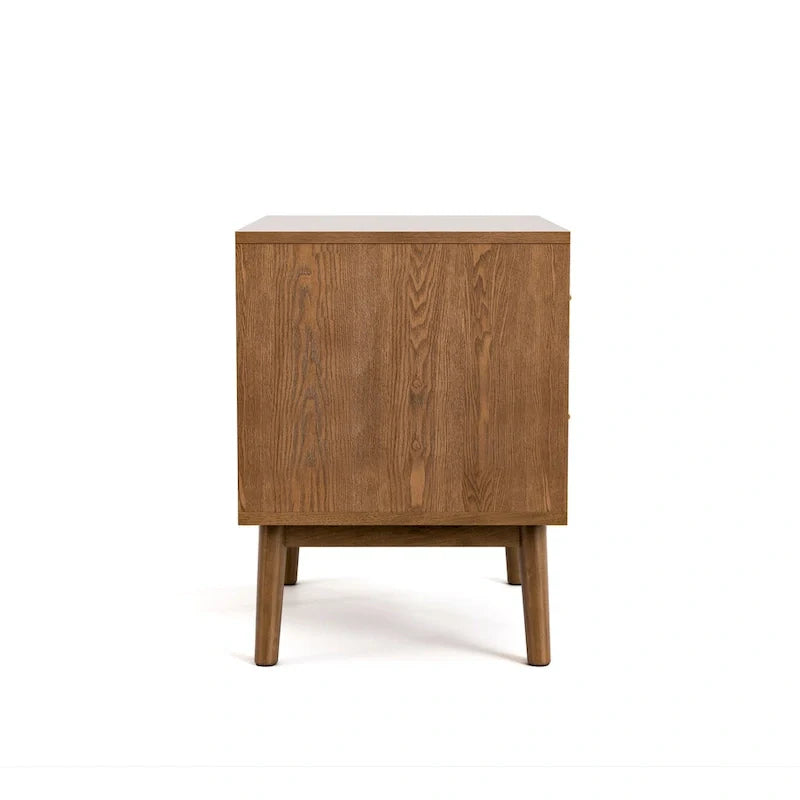 Ensemble de chambre à coucher 3 pièces en tissu bouclé, plateforme et style mid-century Beau de Furniture of America