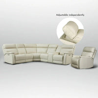 Ensemble Canapé Sectionnel Inclinable Électrique en Cuir Véritable 105 pouces de large avec Triple Motorisation Électrique, Console Unique, Ports USB et USB-C